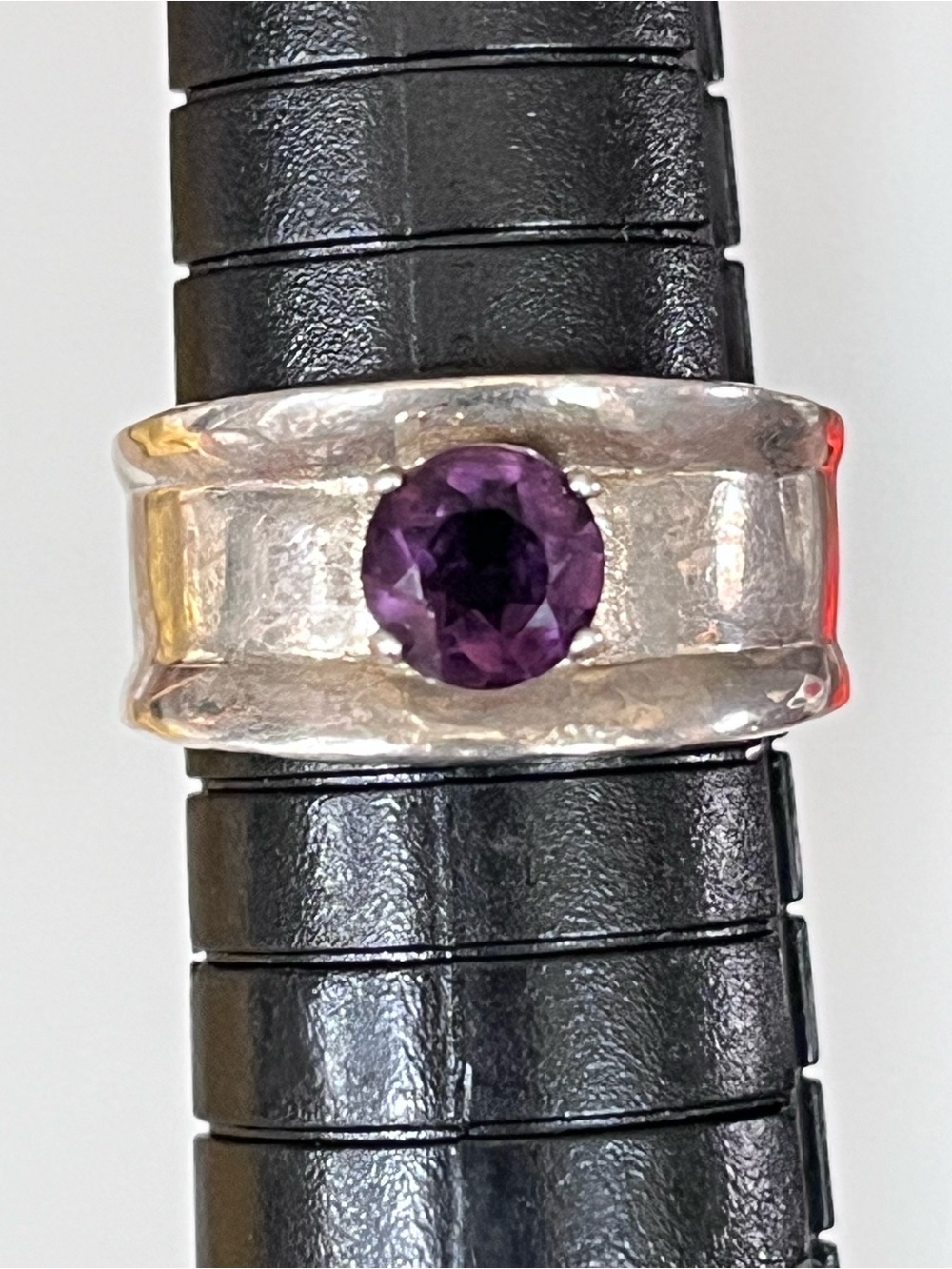 Handmade Sterling Silver 925 Ring with Amethyst Gemstone Size 7 - Picture 14 of 16